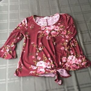 Floral bell sleeved top